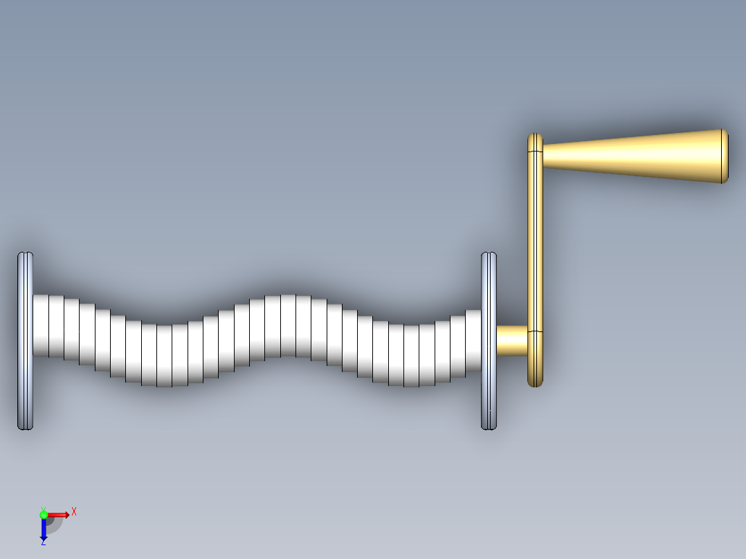 凸轮和轴俯视图
