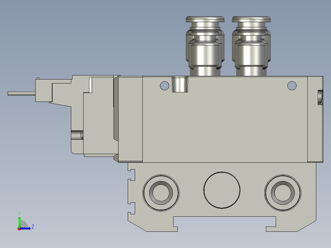 8连座电磁阀左视图