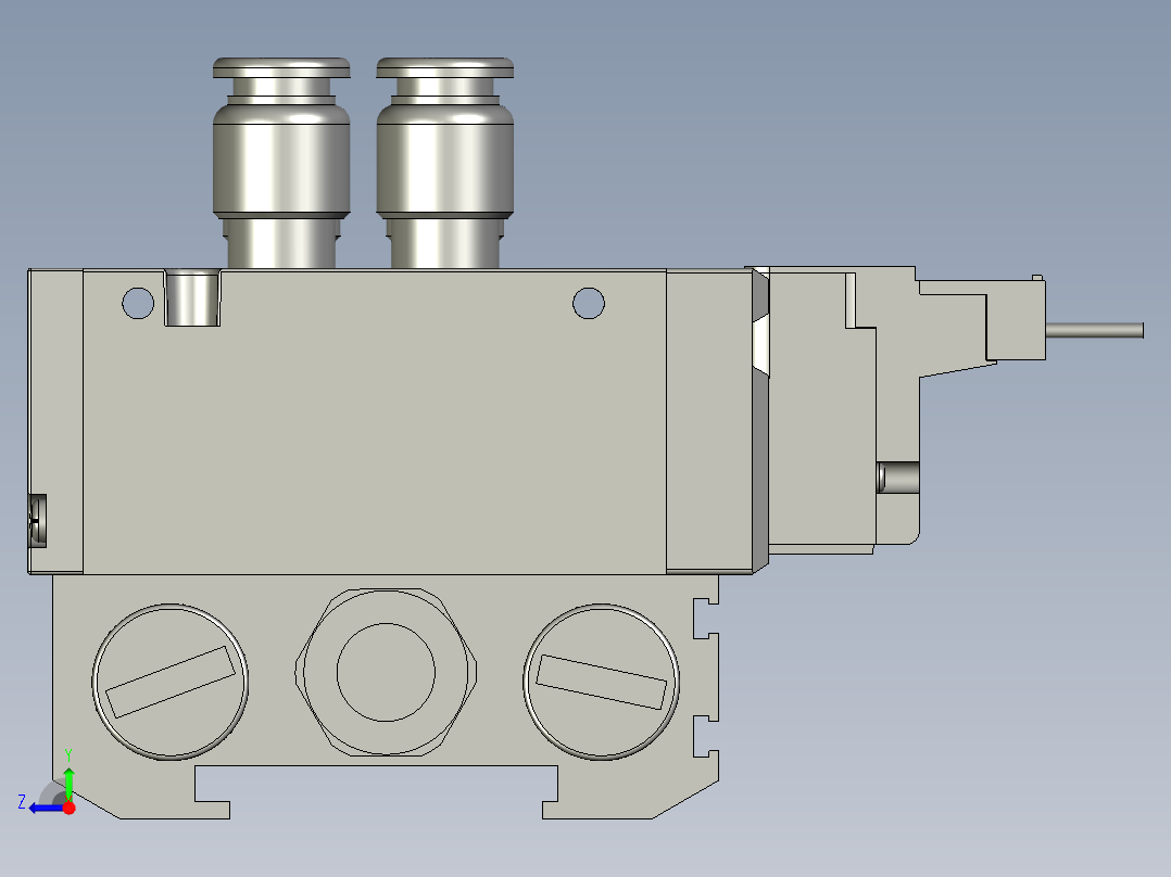 8连座电磁阀右视图