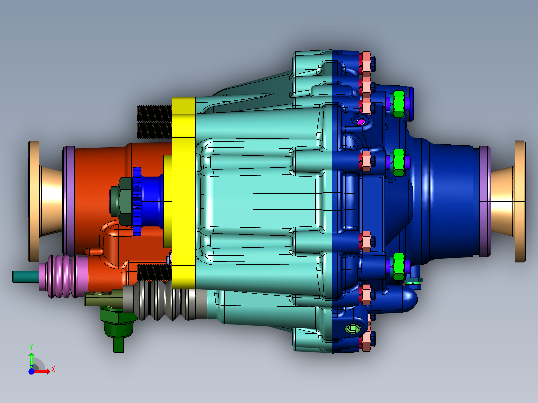 轻型载货汽车的底盘变速箱前视图