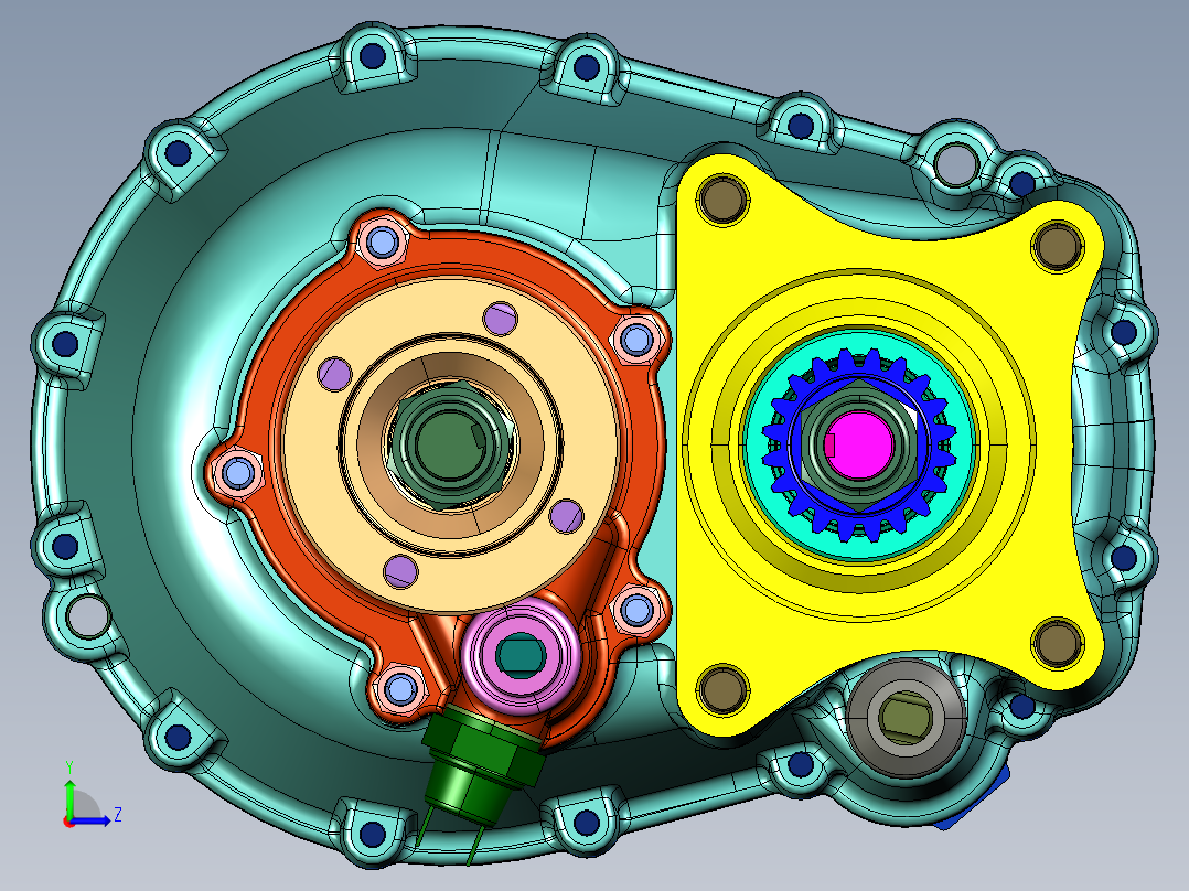 轻型载货汽车的底盘变速箱左视图