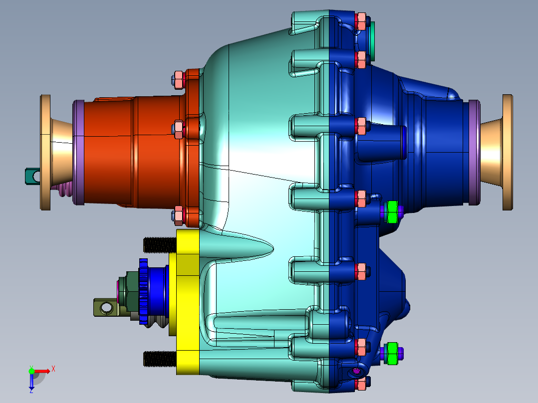 轻型载货汽车的底盘变速箱俯视图