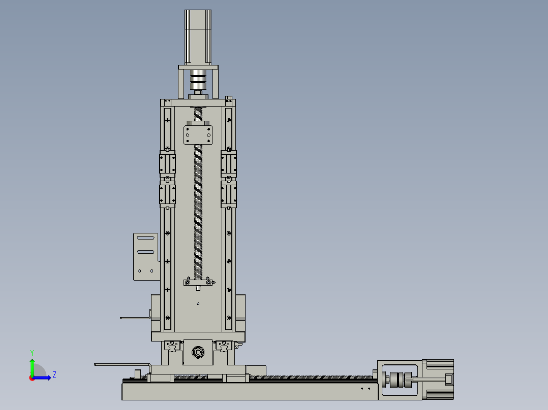 单轴绕线机S01A-D01-0000绕线组移动组合左视图