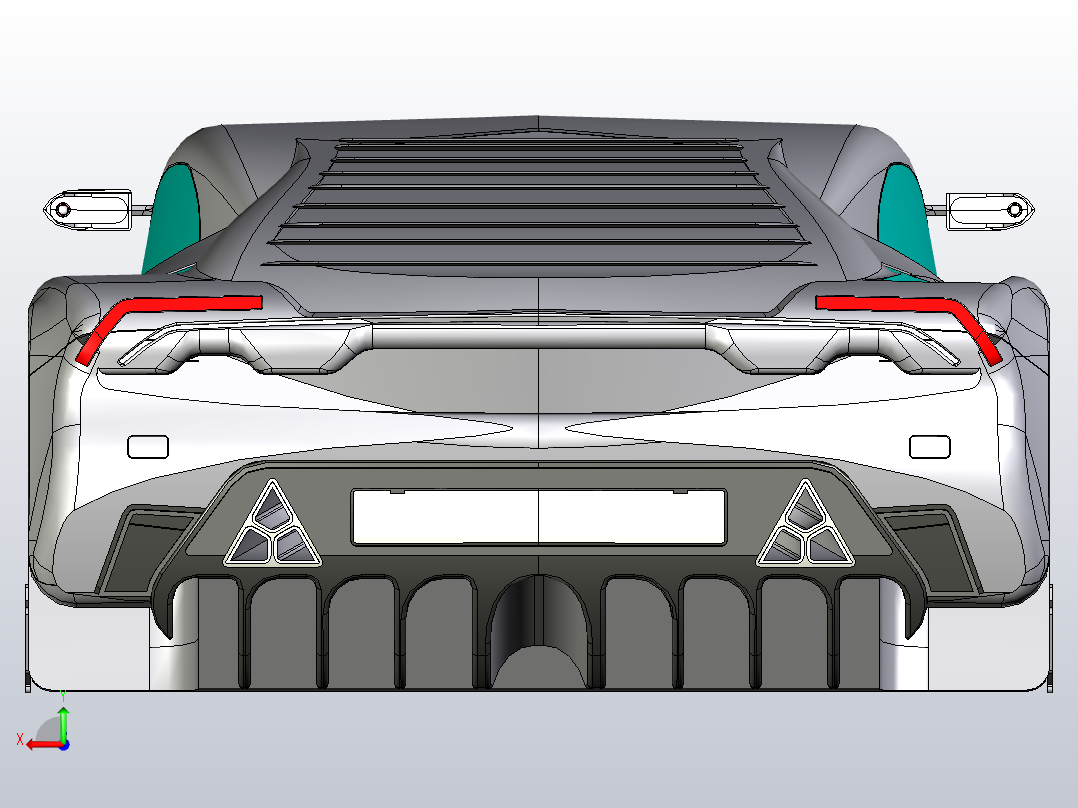 宾利跑车车身后视图