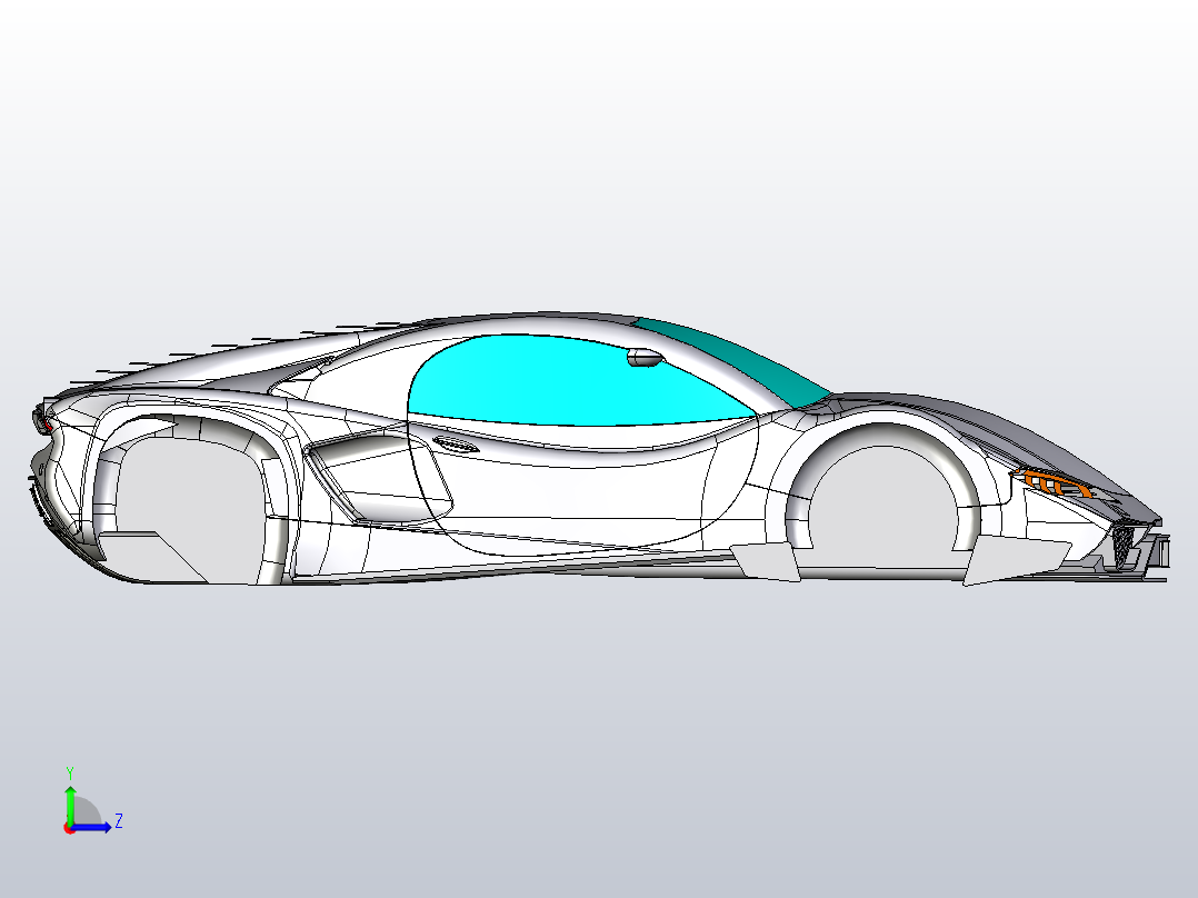 宾利跑车车身左视图