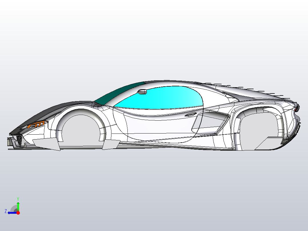 宾利跑车车身右视图