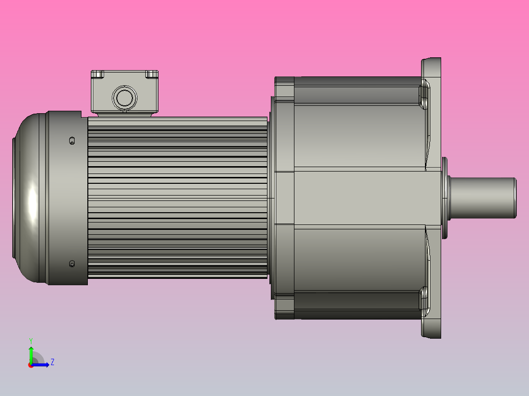 小型三相带刹车三维1.5KW4#LS三相带刹车左视图