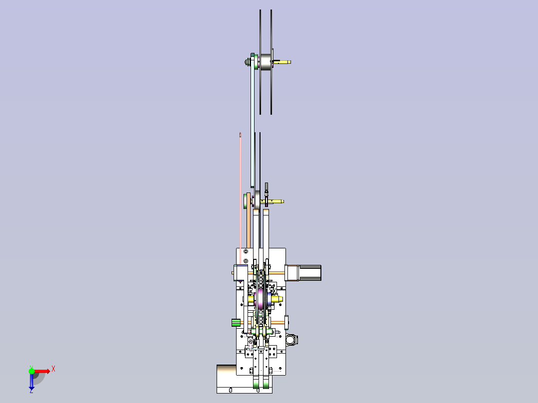 一款电感字符极性检测及包装设备3D模型俯视图