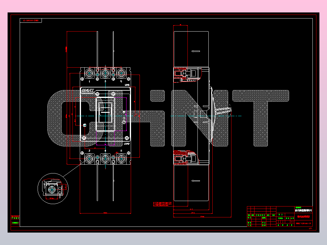 NXMLE-400(630) 3P剩余电流动作断路器外形安装尺寸图202209