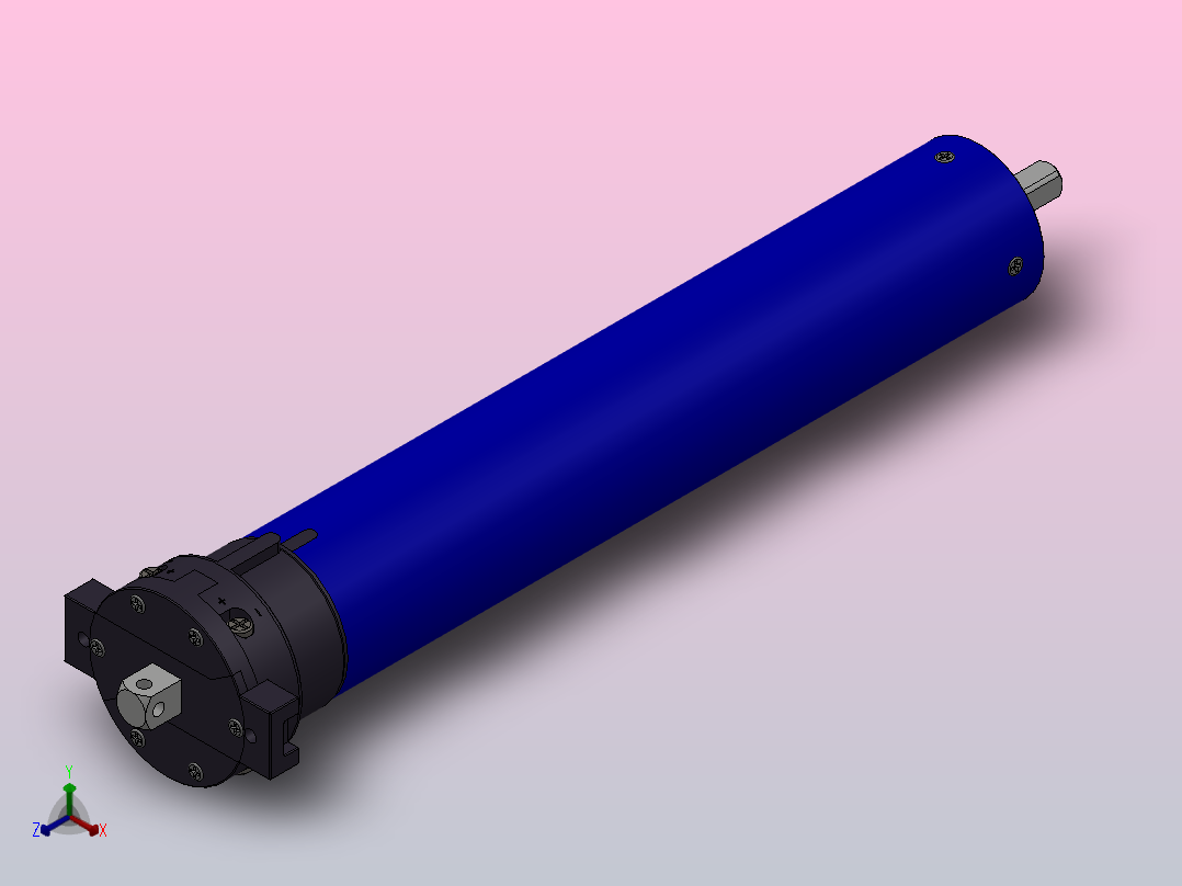 SM45S标准型管状电机[SM45S-10-15] (2)正等轴测图