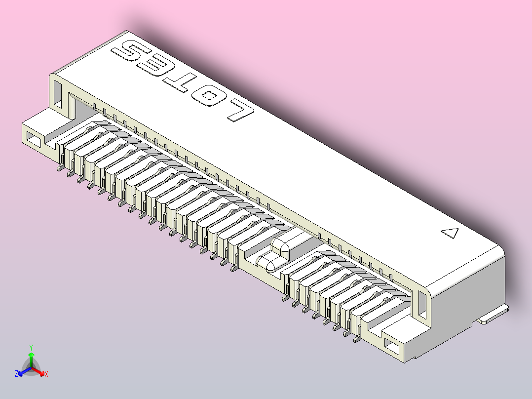 LOTES微型PCIE MSATA 4.0H 52P连接器正等轴测图