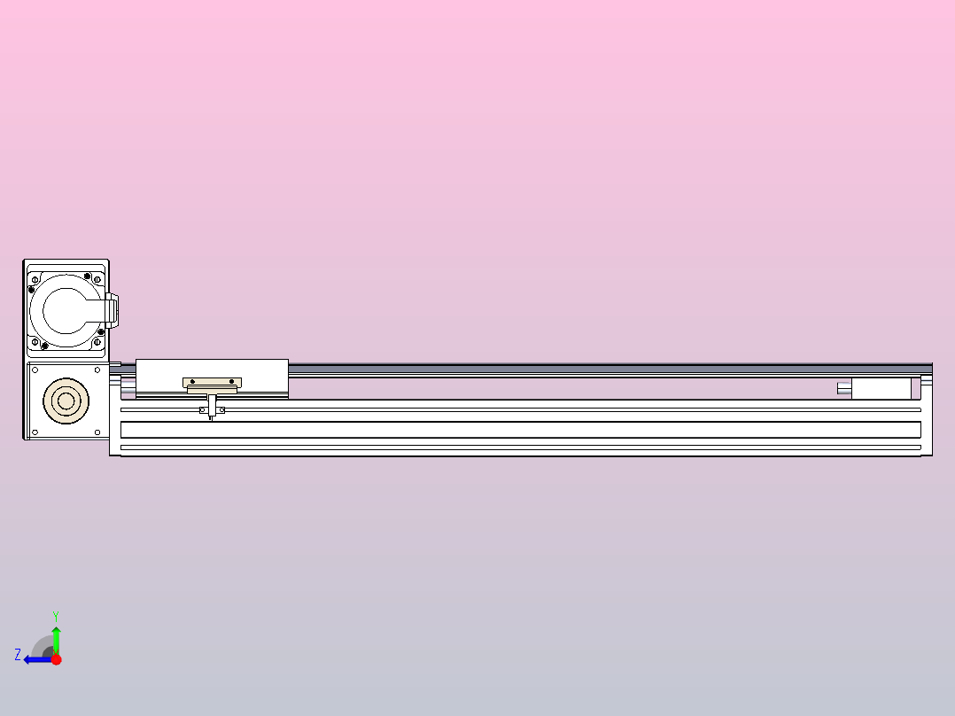 皮带直线轴半封闭可选导轨TPA-HNB-175D-140-L550-LU-C-P75-N3右视图