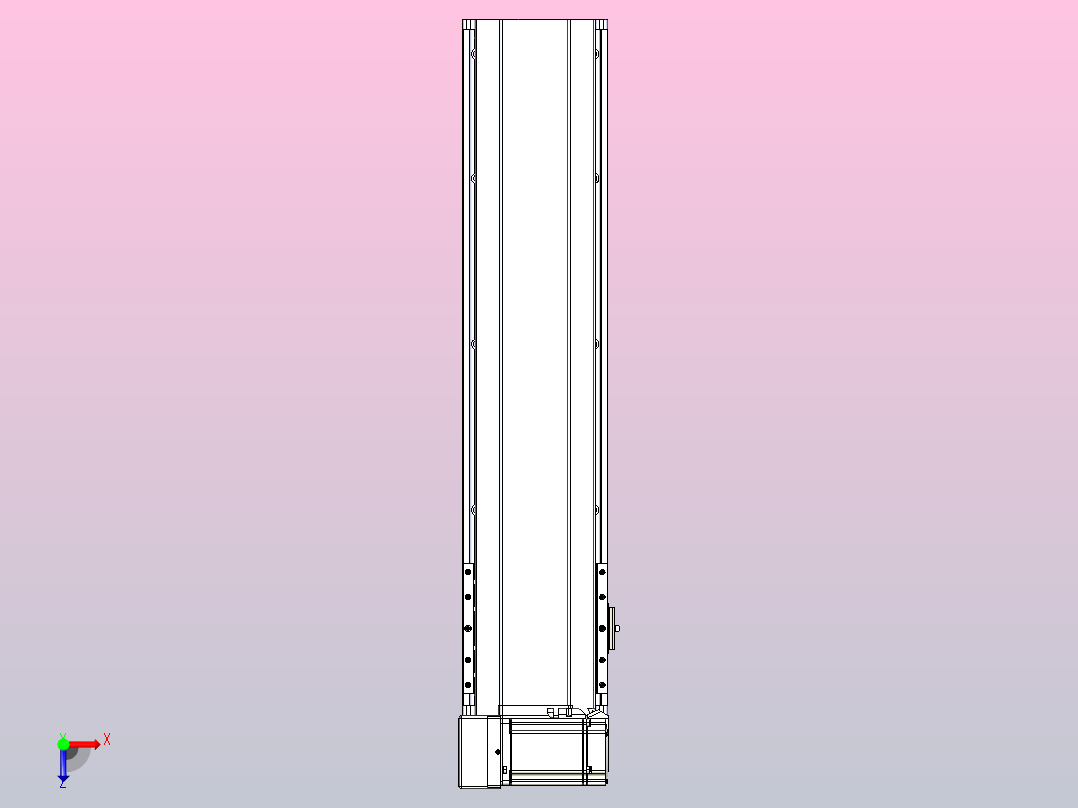 皮带直线轴半封闭可选导轨TPA-HNB-175D-140-L550-LU-C-P75-N3俯视图