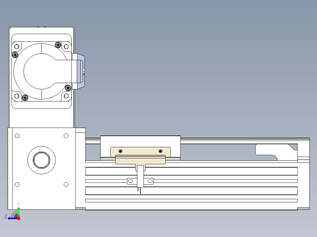 皮带直线轴半封闭可选导轨TPA-HNB-85S-90-L50-LU-C-P20-N3右视图