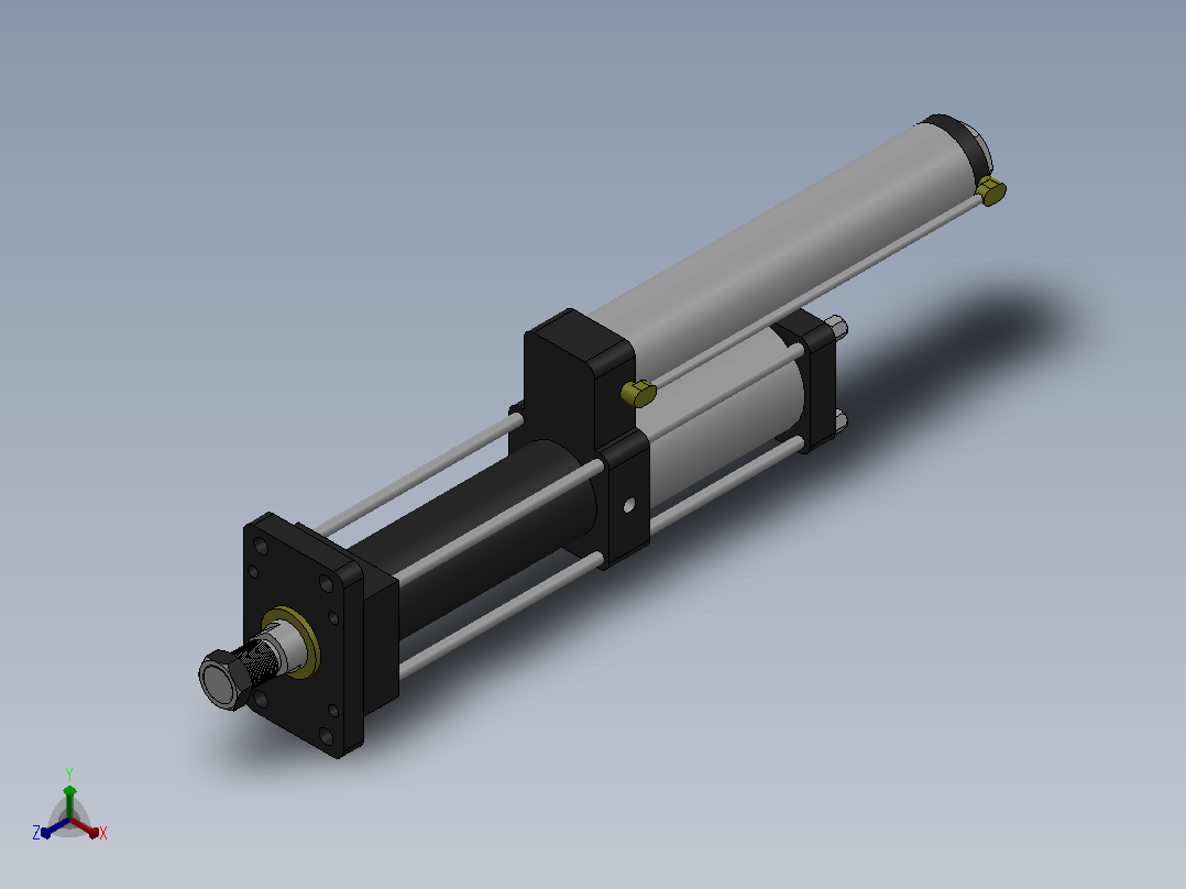 MPT-3T系列标准型[MPT-63-150-10-3T-M2-S1-0°]气压增压缸主视图
