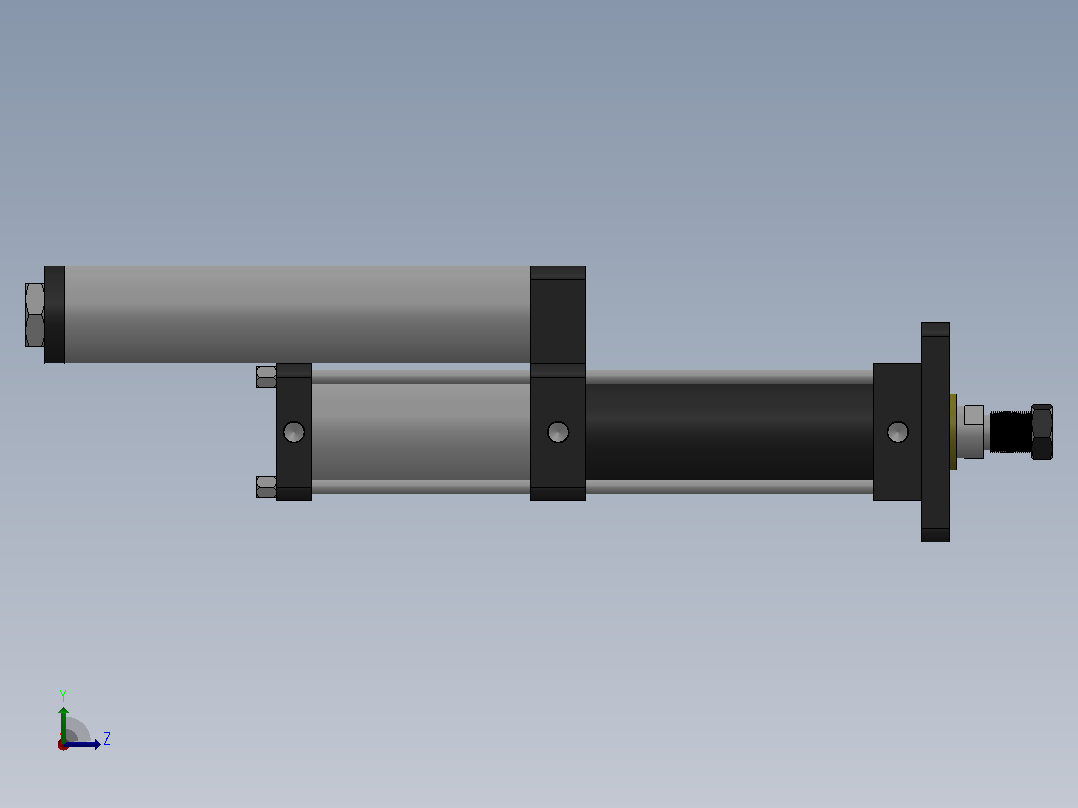 MPT-3T系列标准型[MPT-63-150-10-3T-M2-S1-0°]气压增压缸左视图