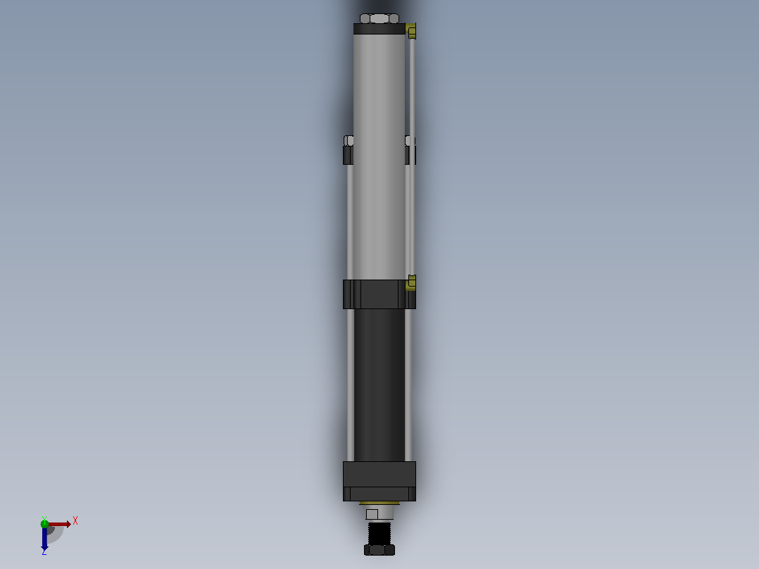 MPT-3T系列标准型[MPT-63-150-10-3T-M2-S1-0°]气压增压缸俯视图