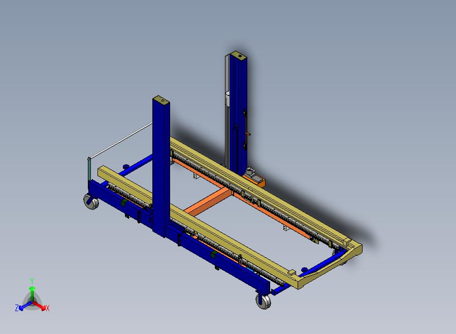 液压升降机 车厢升降机构3D数模图纸 Solidworks设计 附IGS格式