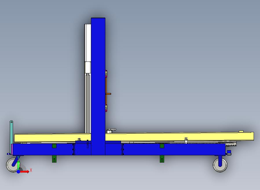 液压升降机 车厢升降机构3D数模图纸 Solidworks设计 附IGS格式前视图