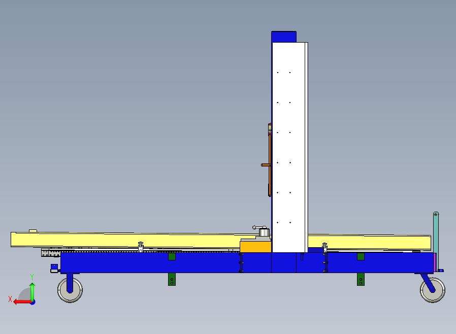 液压升降机 车厢升降机构3D数模图纸 Solidworks设计 附IGS格式后视图