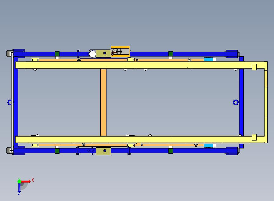 液压升降机 车厢升降机构3D数模图纸 Solidworks设计 附IGS格式俯视图