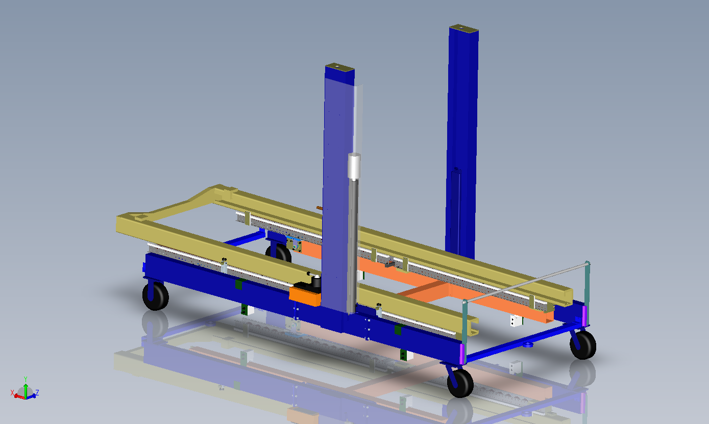 液压升降机 车厢升降机构3D数模图纸 Solidworks设计 附IGS格式