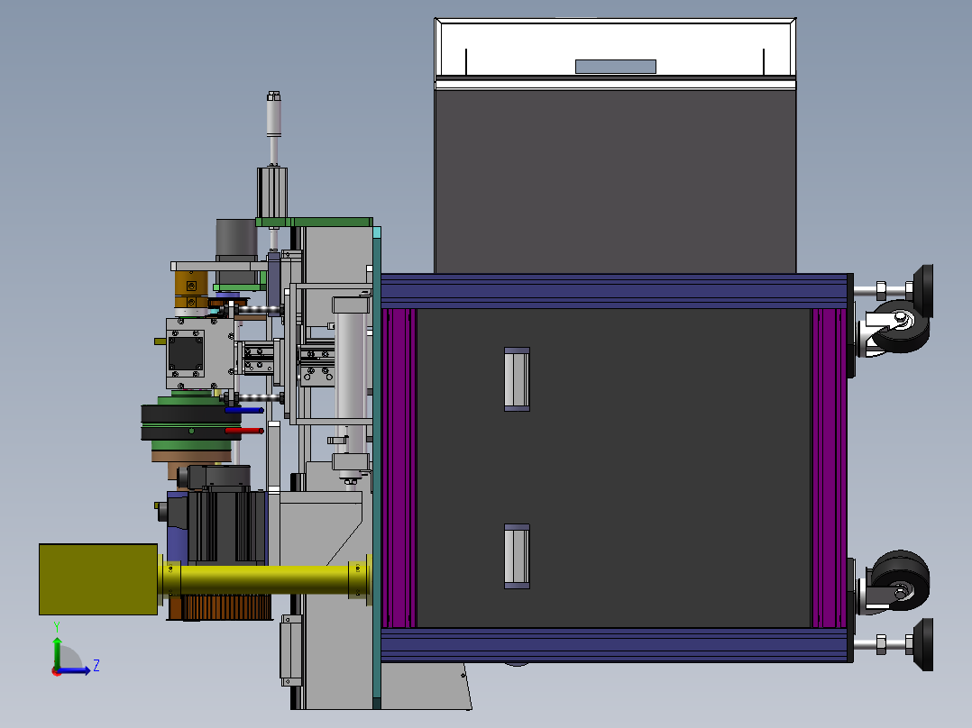 自动车水口机（sw19可编辑+工程图+cad）左视图