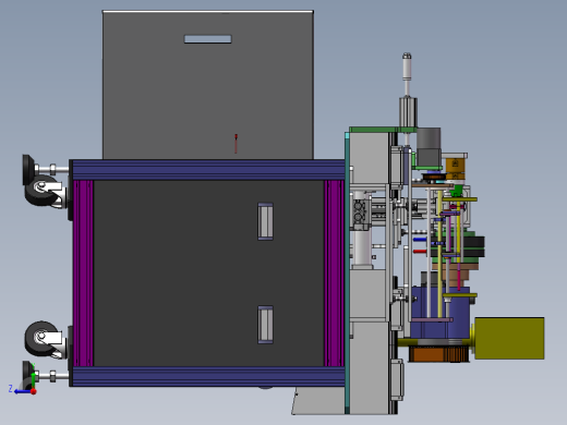自动车水口机（sw19可编辑+工程图+cad）右视缩略图