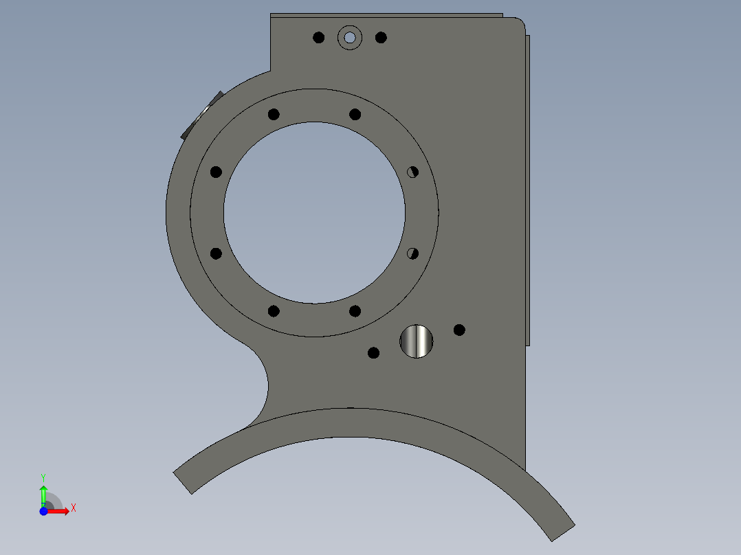 布瑞尔汽缸外壳3D模型前视图