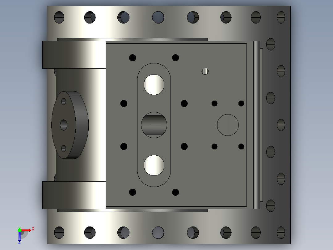 布瑞尔汽缸外壳3D模型俯视图