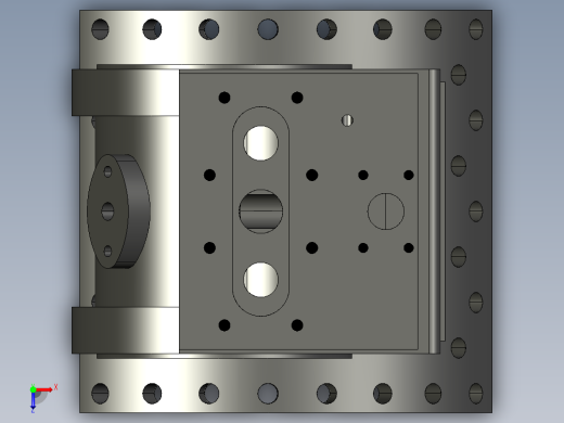 布瑞尔汽缸外壳3D模型俯视缩略图