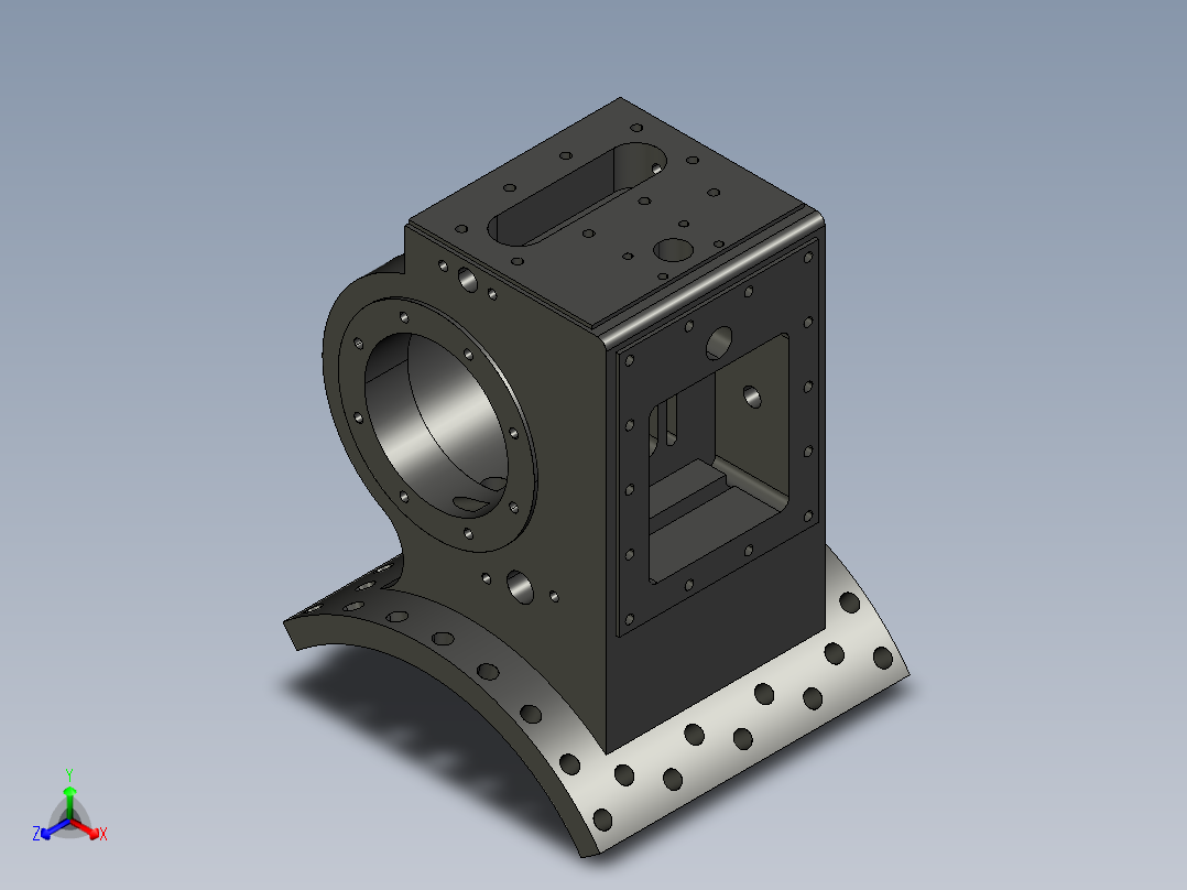 布瑞尔汽缸外壳3D模型正等轴测图
