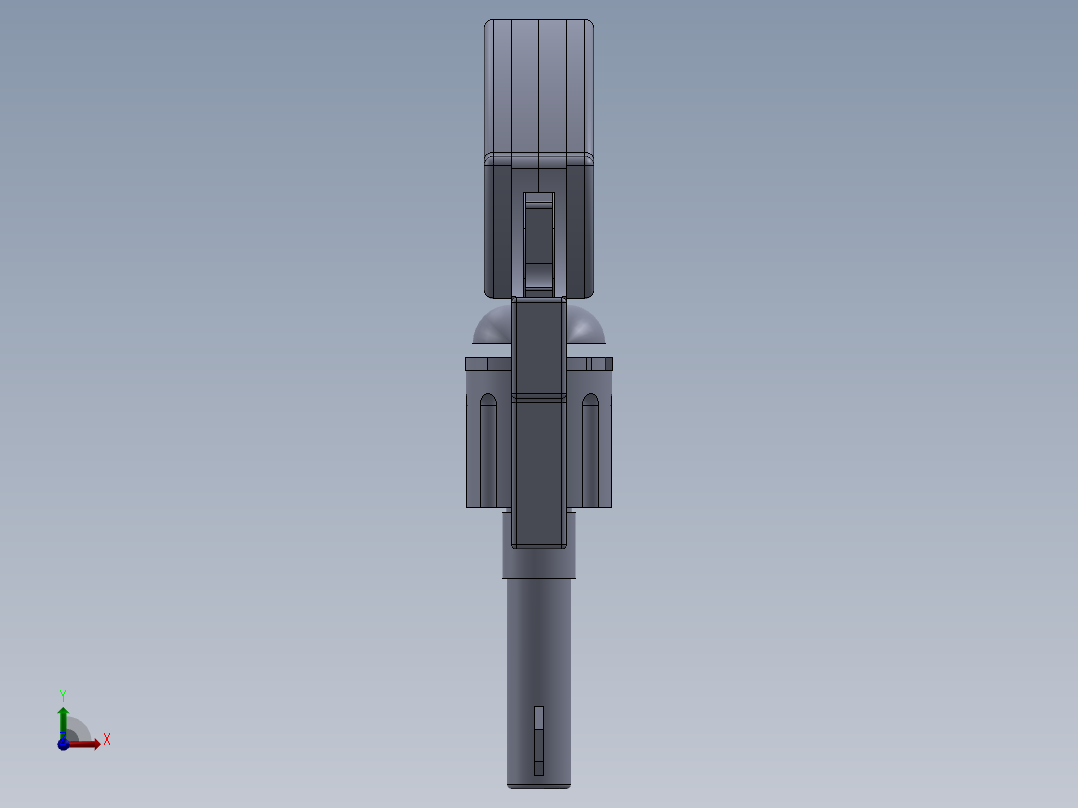 solidworks 金桶左轮手枪前视图