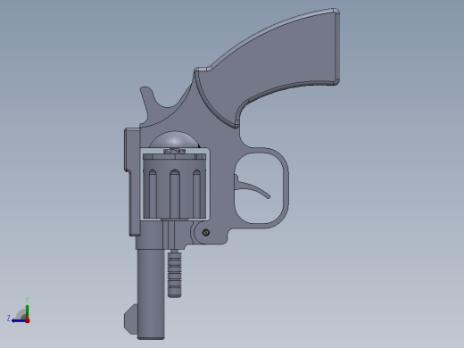 solidworks 金桶左轮手枪右视缩略图