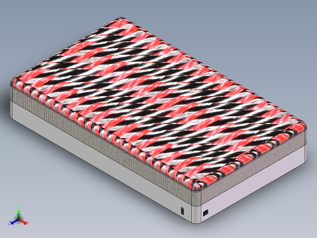 智能调软硬床垫 正等轴测图