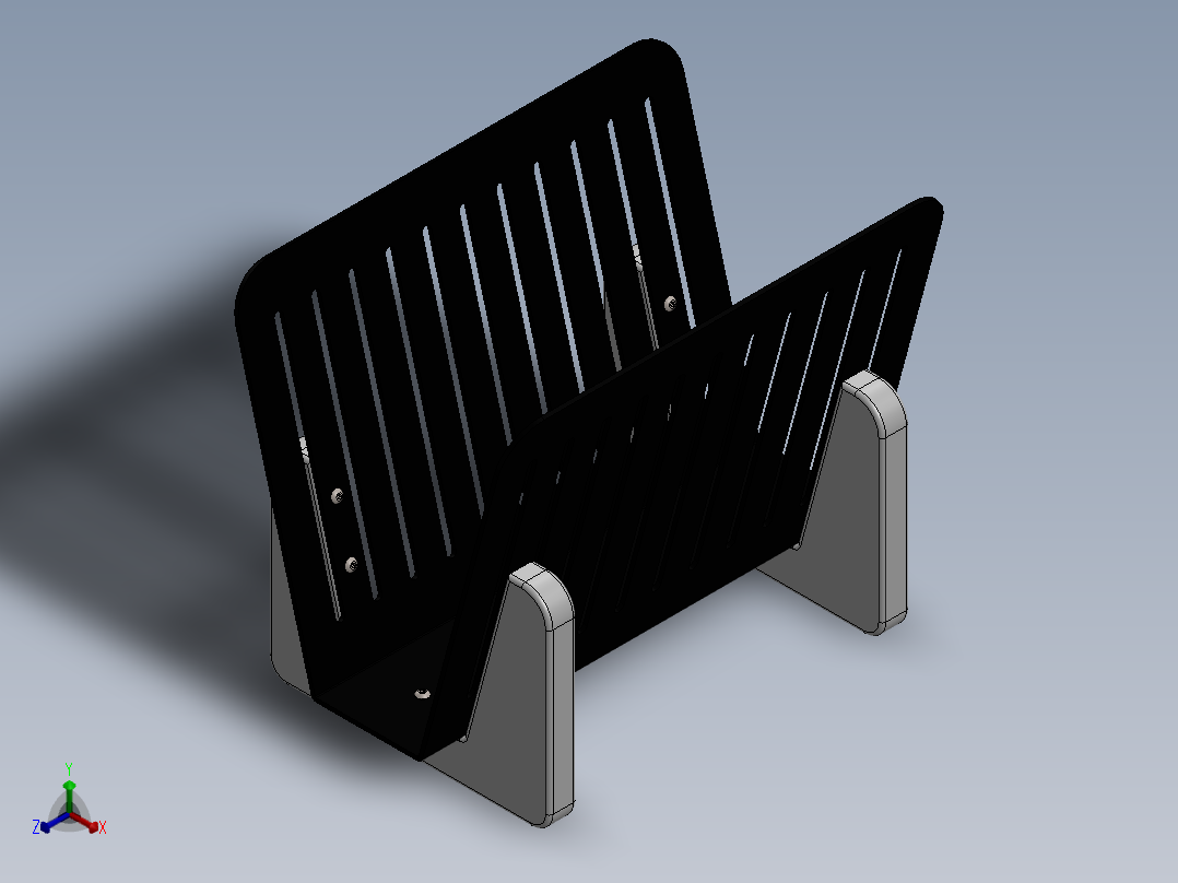 木质金属杂志架装饰 DIY正等轴测图