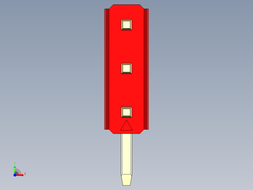 彩色公排针 100mil 2.54mm 系列-DS1022_red_3x01p_100mil_TypeD_rev1.0前视缩略图
