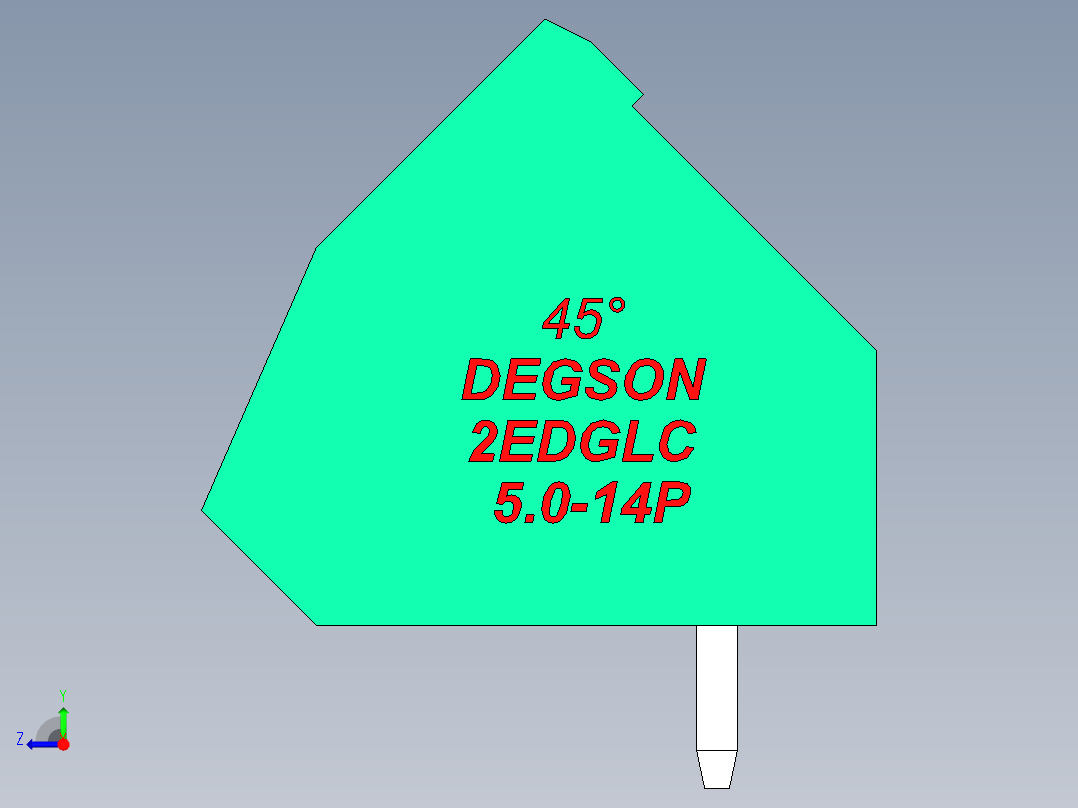DEGSON 2EDG 系列 5.0mm 可插拔接线端子组-2EDGLC-5.0-14P-14-00AH右视图