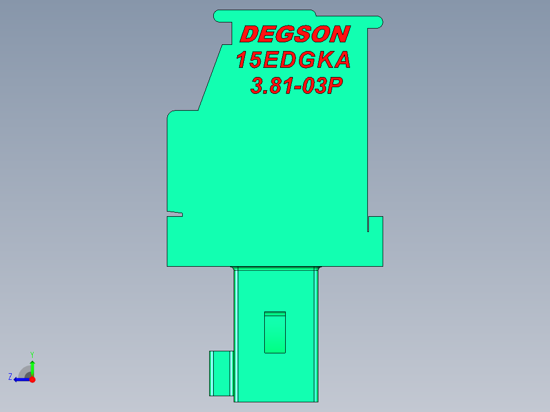 DEGSON 15EDG 系列 3.81mm 插拔式接线端子-15EDGKA-3.81-03P-14-00AH右视图