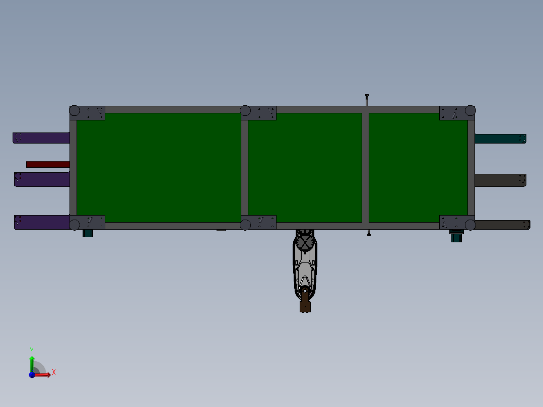 方形SMD元件插件机前视图