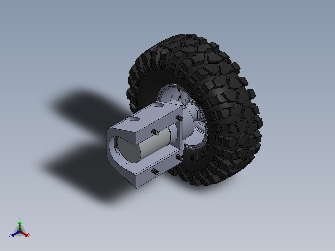 四轮驱动全向驱动小车正等轴测图