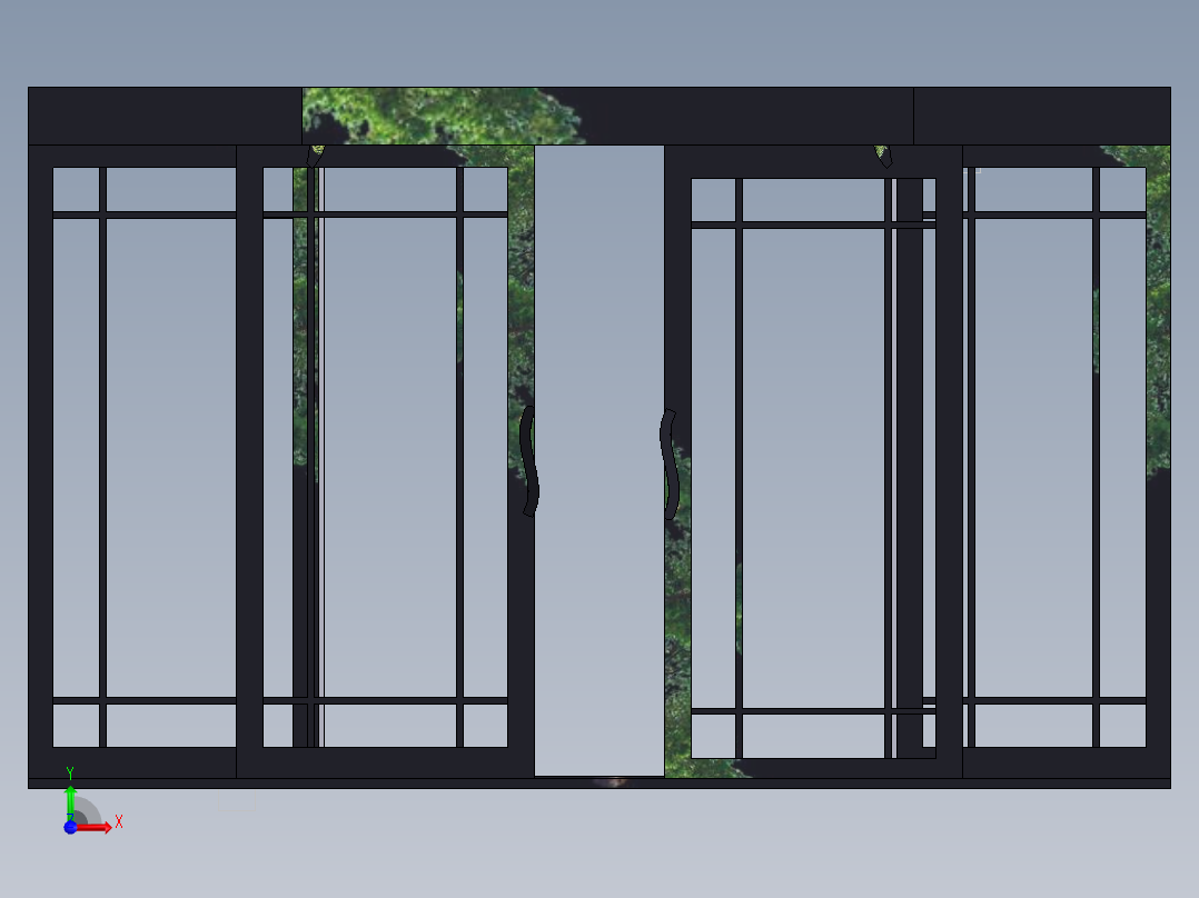 日本滑动门前视图