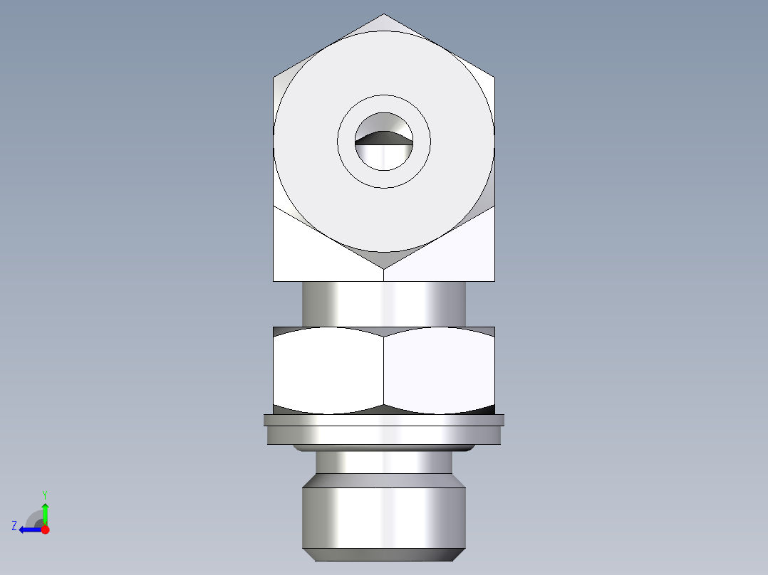 卡套式工业通用硬管接头EO_Adjustable_Locknut_elbow_WEE08SMCF右视图