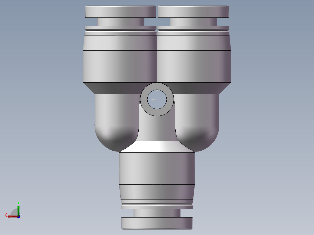 气动接头-Y型三通APY6(6厘)后视图
