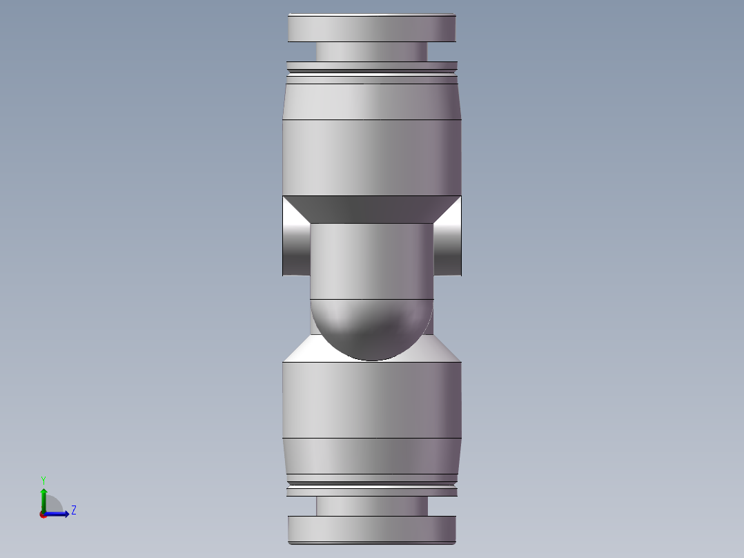 气动接头-Y型三通APY6(6厘)左视图