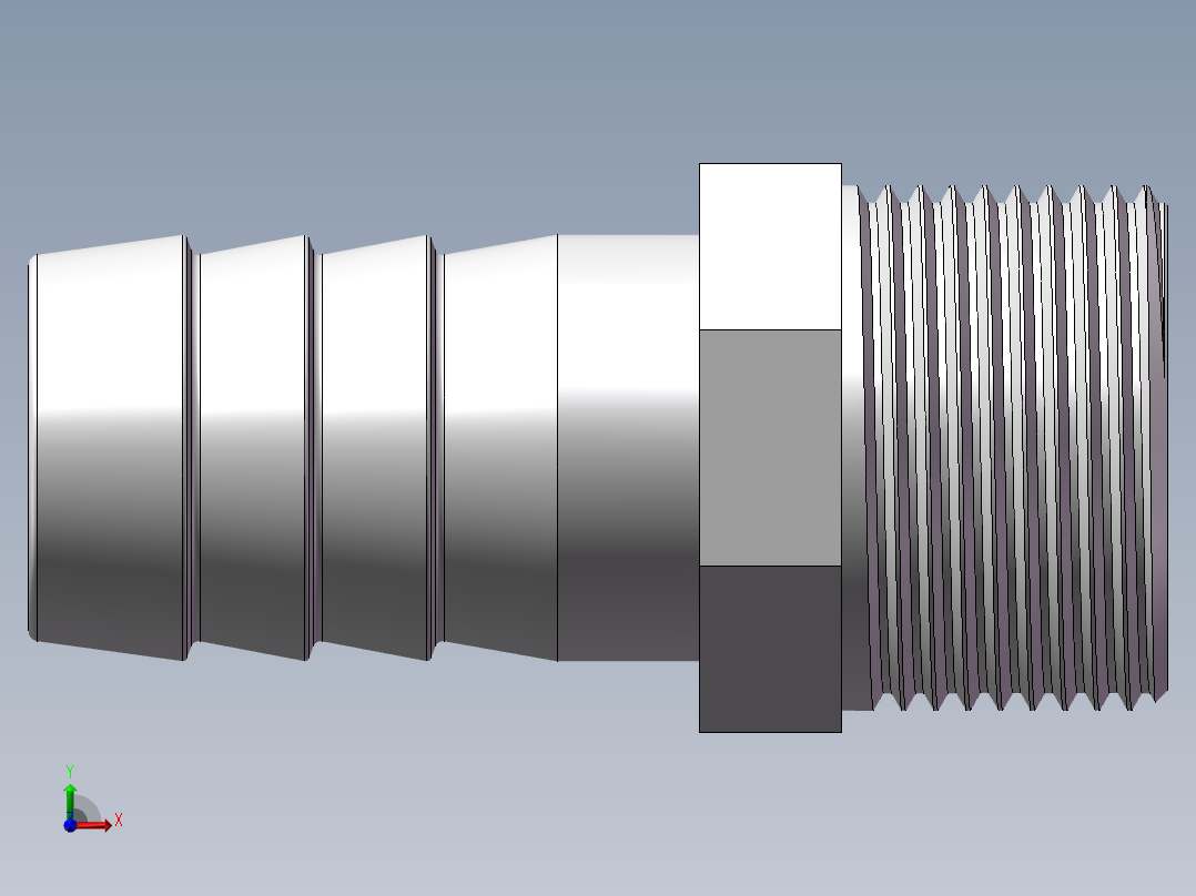 水管接头-有边 [DN20X21]前视图
