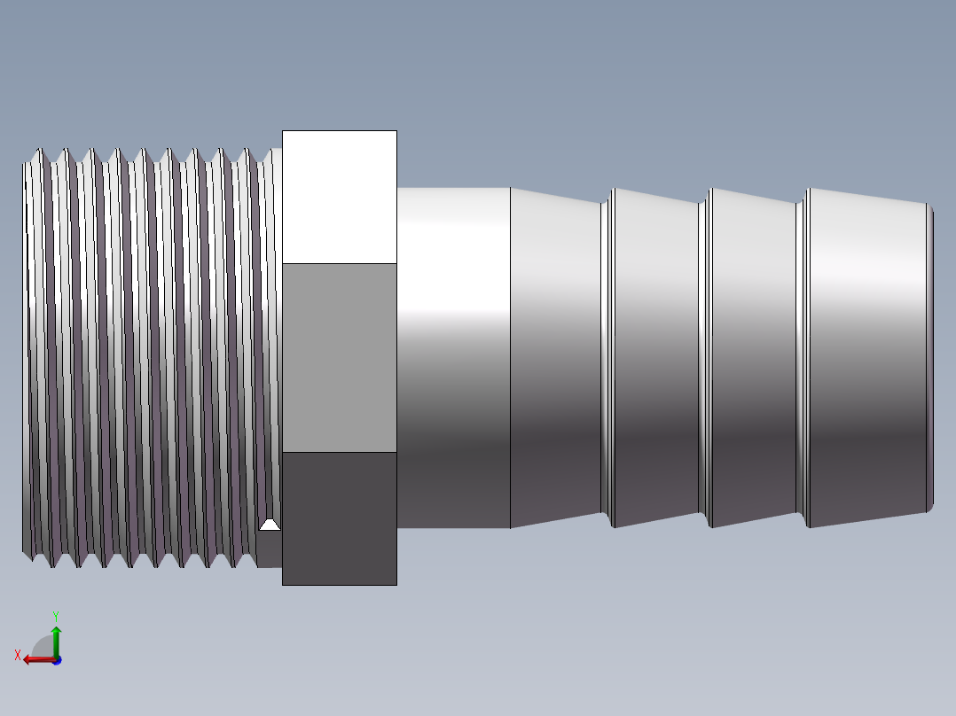 水管接头-有边 [DN20X21]后视图