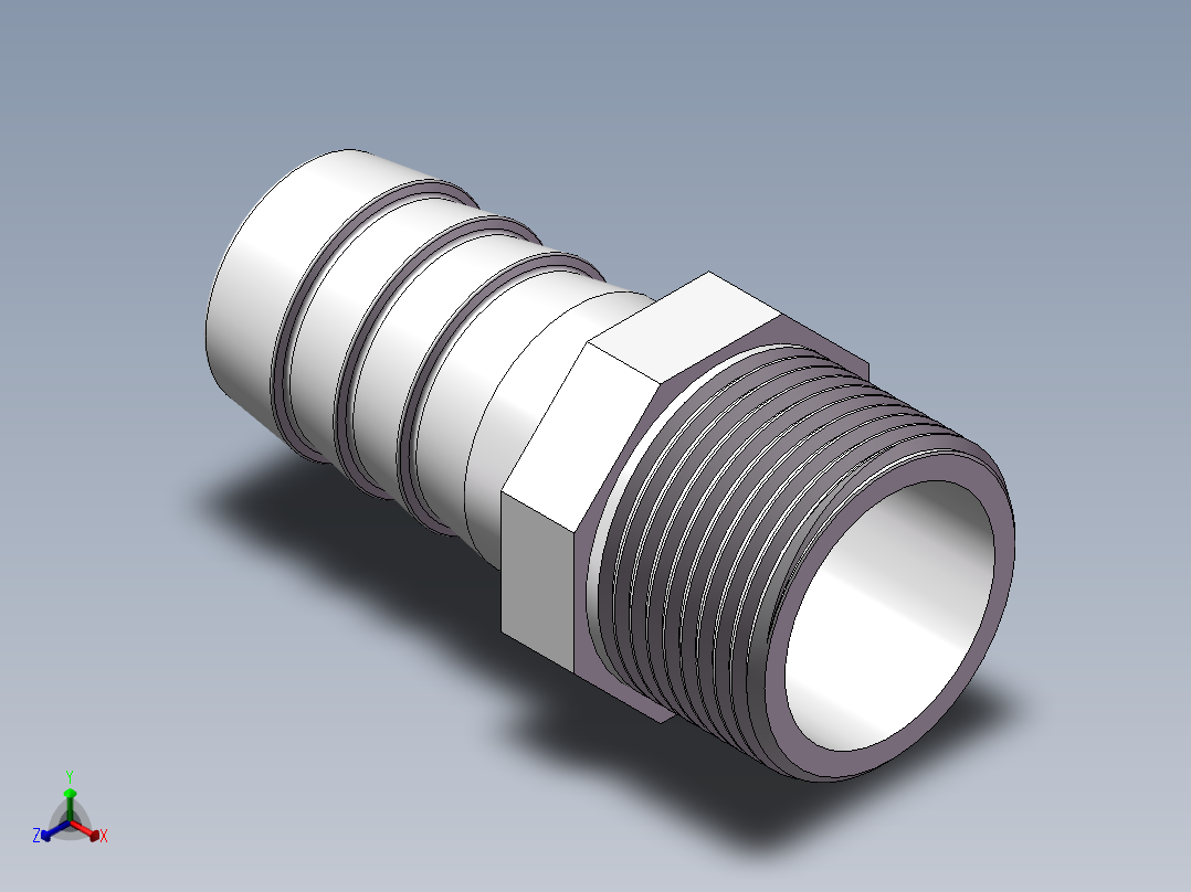 水管接头-有边 [DN20X21]正等轴测图