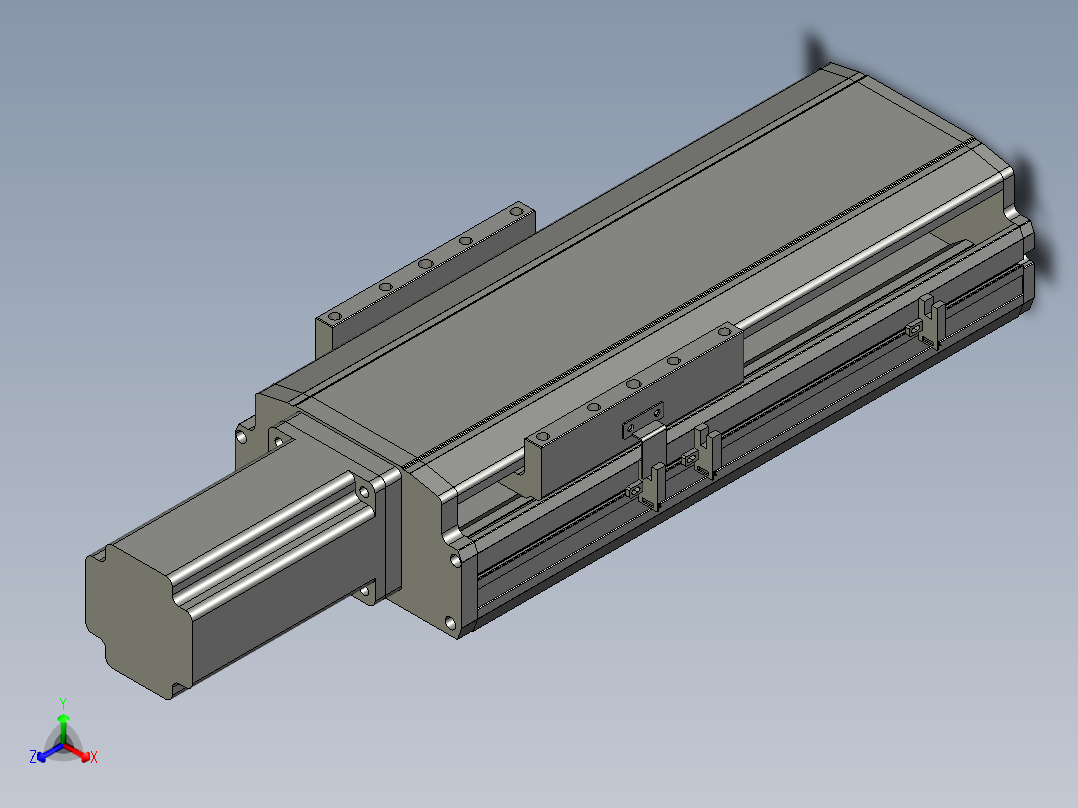 东锦丝杆传动-直线滑台模组DH170-C-L10-S150-BC-P750W-C3正等轴测图