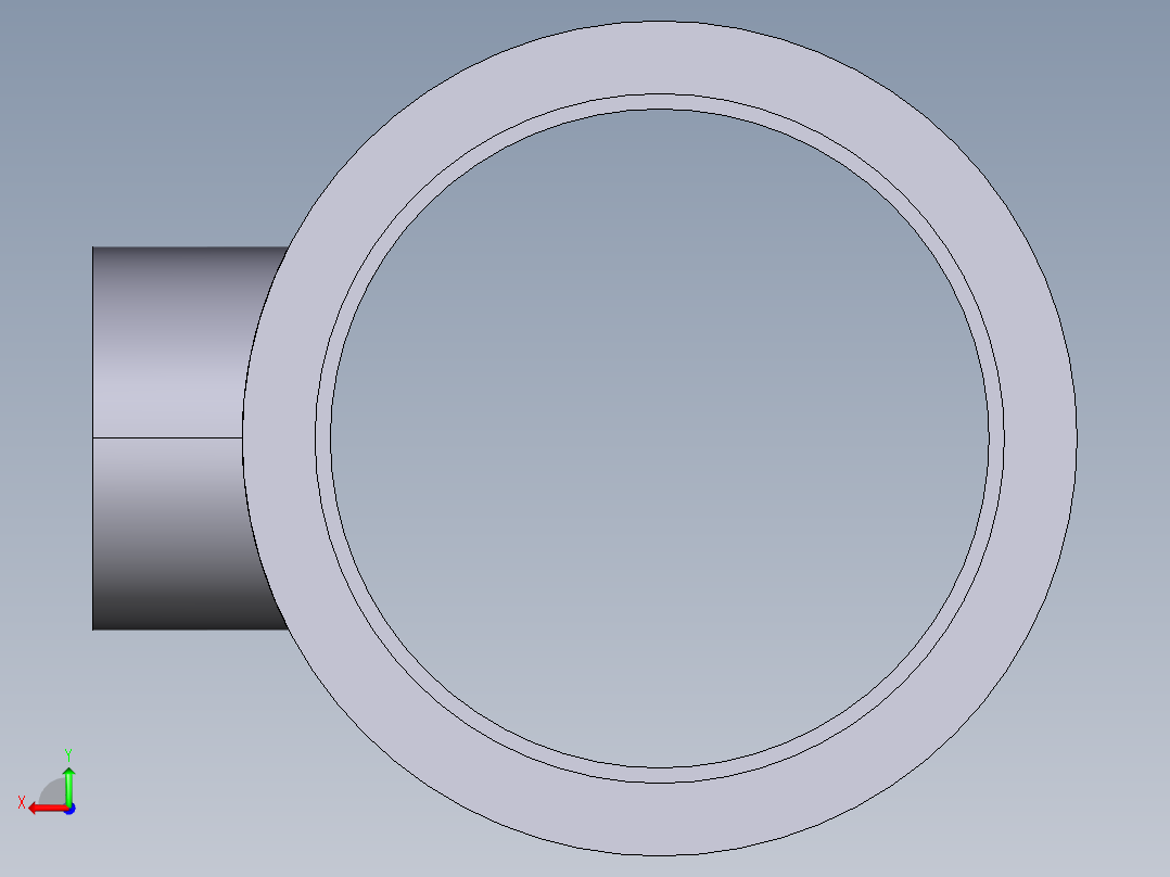 8TRIV 减少分支和溶剂焊接插座的90通径三通后视图